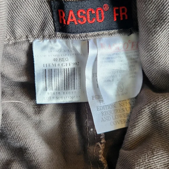 Rasco FR Gray Coverall Fire Resistant Men Size 40 - Picture 10 of 11